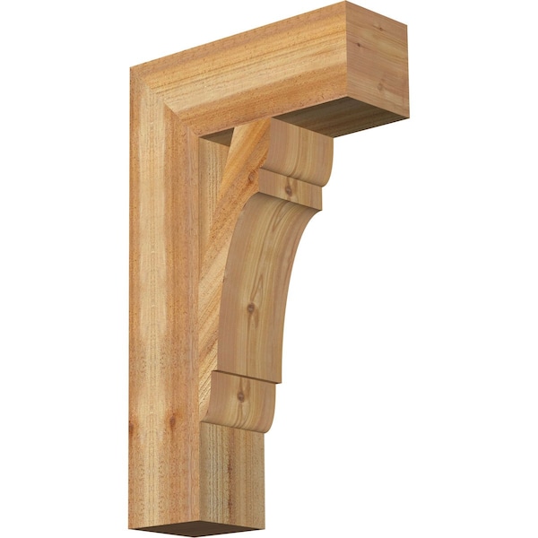 Ekena Millwork Olympic Block Rough Sawn Bracket, Western Red Cedar, 6"W x 18"D x 30"H BKT06X18X30OLY05RWR - main